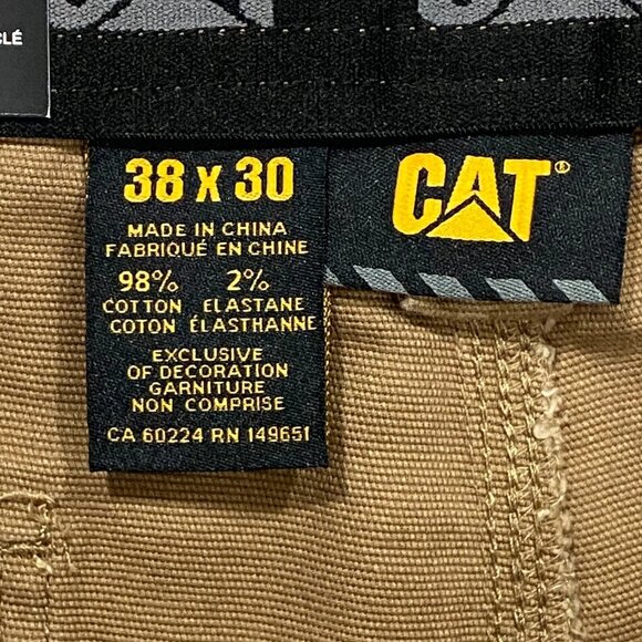 Caterpillar Utility Work Pants Mens 38 x 30 Brown Flex Waistband Cell Pocket - Picture 9 of 16